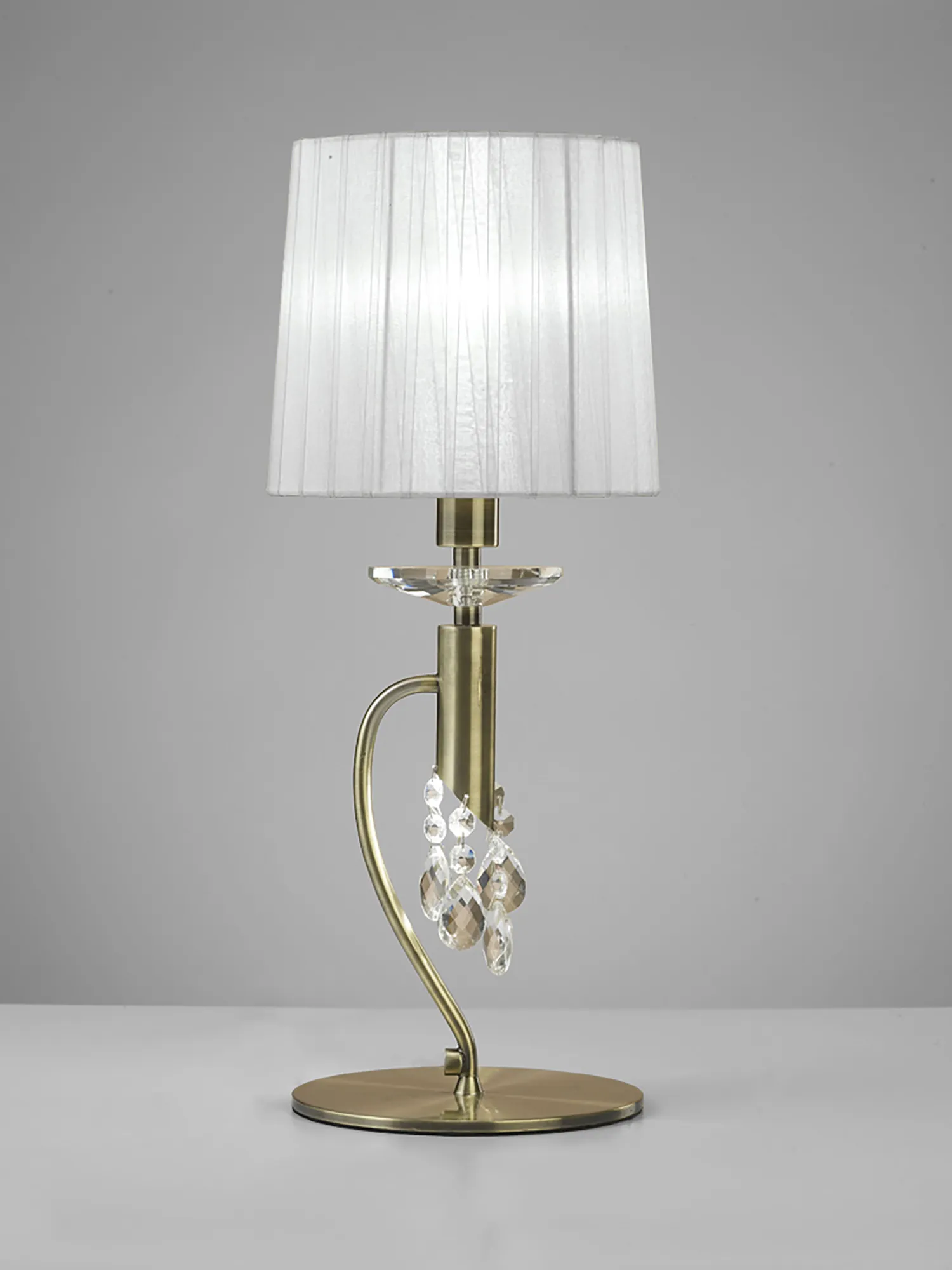 M3888/WS  Tiffany AB Crystal 49cm 1+1 Light Table Lamp